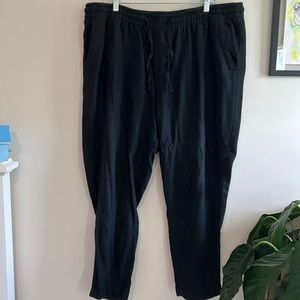 Black linen drawstring pants from Old Navy